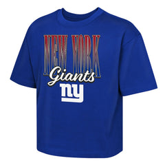 New York Giants Outerstuff Girls Youth Big City Boxy T-Shirt - Royal - NFL