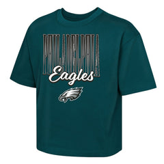 Philadelphia Eagles Outerstuff Girls Youth Big City Boxy T-Shirt - Midnight Green - NFL