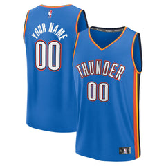 Fanatics Oklahoma City Thunder Youth Fast Break Custom Replica Jersey Blue Icon Edition