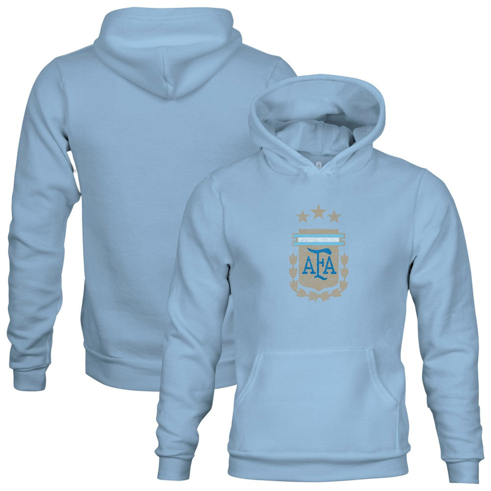 Argentina National Team 1863FC Youth Color Badge Fleece Pullover Hoodie Blue