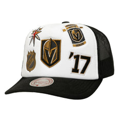 Vegas Golden Knights Mitchell & Ness Gridlock Trucker Adjustable Hat - White/Black | NHL online