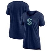 Seattle Kraken Women's Slow Whistle Tri-Blend T-Shirt - Deep Sea Blue | NHL Clearance