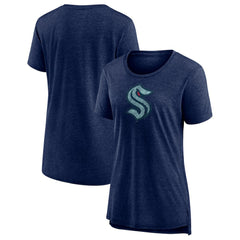 Seattle Kraken Women's Slow Whistle Tri-Blend T-Shirt - Deep Sea Blue | NHL Clearance