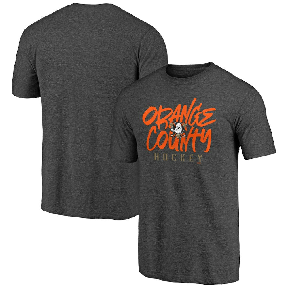 Anaheim Ducks Shoot to Score Tri-Blend T-Shirt - Charcoal | NHL Clearance