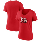 Detroit Red Wings Women's Active Edge V-Neck T-Shirt - Red | NHL Clearance