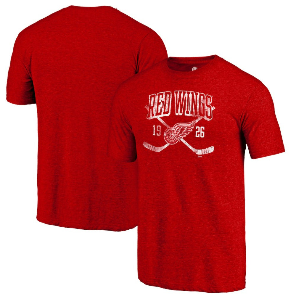 Detroit Red Wings Line Shift Tri-Blend T-Shirt - Red | NHL Clearance