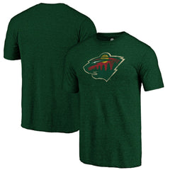 Minnesota Wild Distressed Logo Tri-Blend T-Shirt - Green | NHL sale
