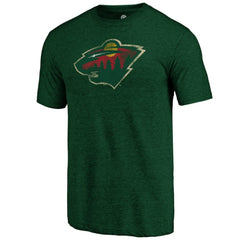 Minnesota Wild Distressed Logo Tri-Blend T-Shirt - Green | NHL sale
