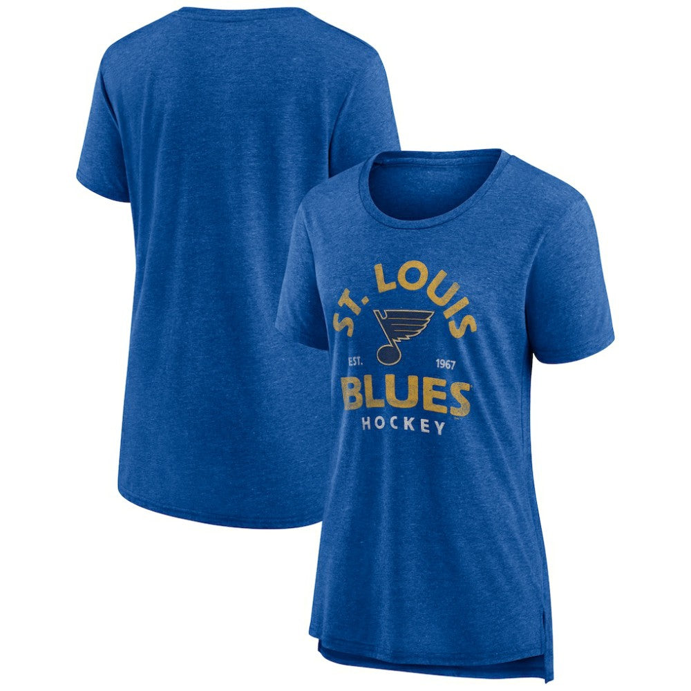 St. Louis Blues Women's Vintage Arch Tri-Blend T-Shirt - Blue | NHL discount