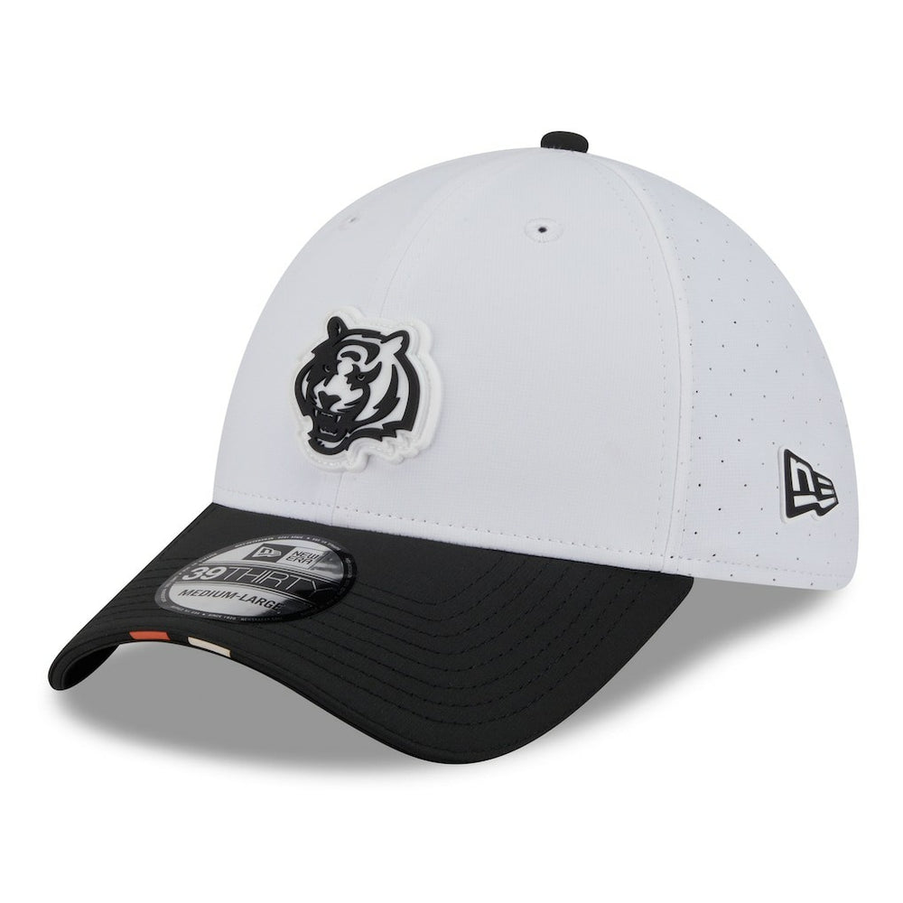 Cincinnati Bengals New Era 2025 NFL Training Camp 39THIRTY Flex Hat - White/Black - NFL