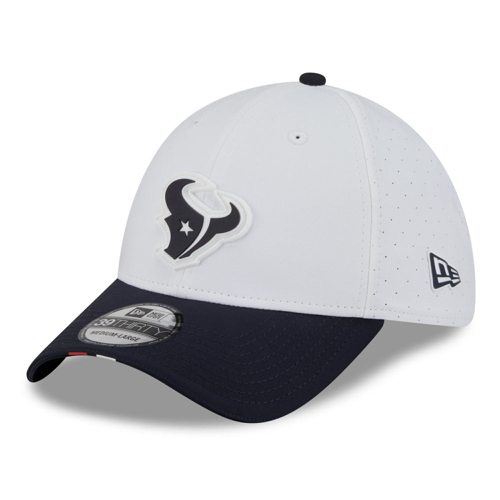 Houston Texans New Era 2025 NFL Training Camp 39THIRTY Flex Hat - White/Navy - NFL