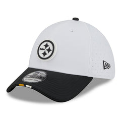 Pittsburgh Steelers New Era 2025 NFL Training Camp 39THIRTY Flex Hat - White/Black - NFL