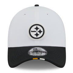Pittsburgh Steelers New Era 2025 NFL Training Camp 39THIRTY Flex Hat - White/Black - NFL