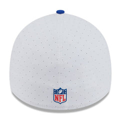 New England Patriots New Era 2025 NFL Training Camp Throwback Logo 39THIRTY Flex Hat - White/Royal - NFL