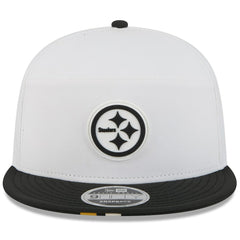 Pittsburgh Steelers New Era 2025 NFL Training Camp Split Panel 9FIFTY Snapback Hat - White/Black - NFL