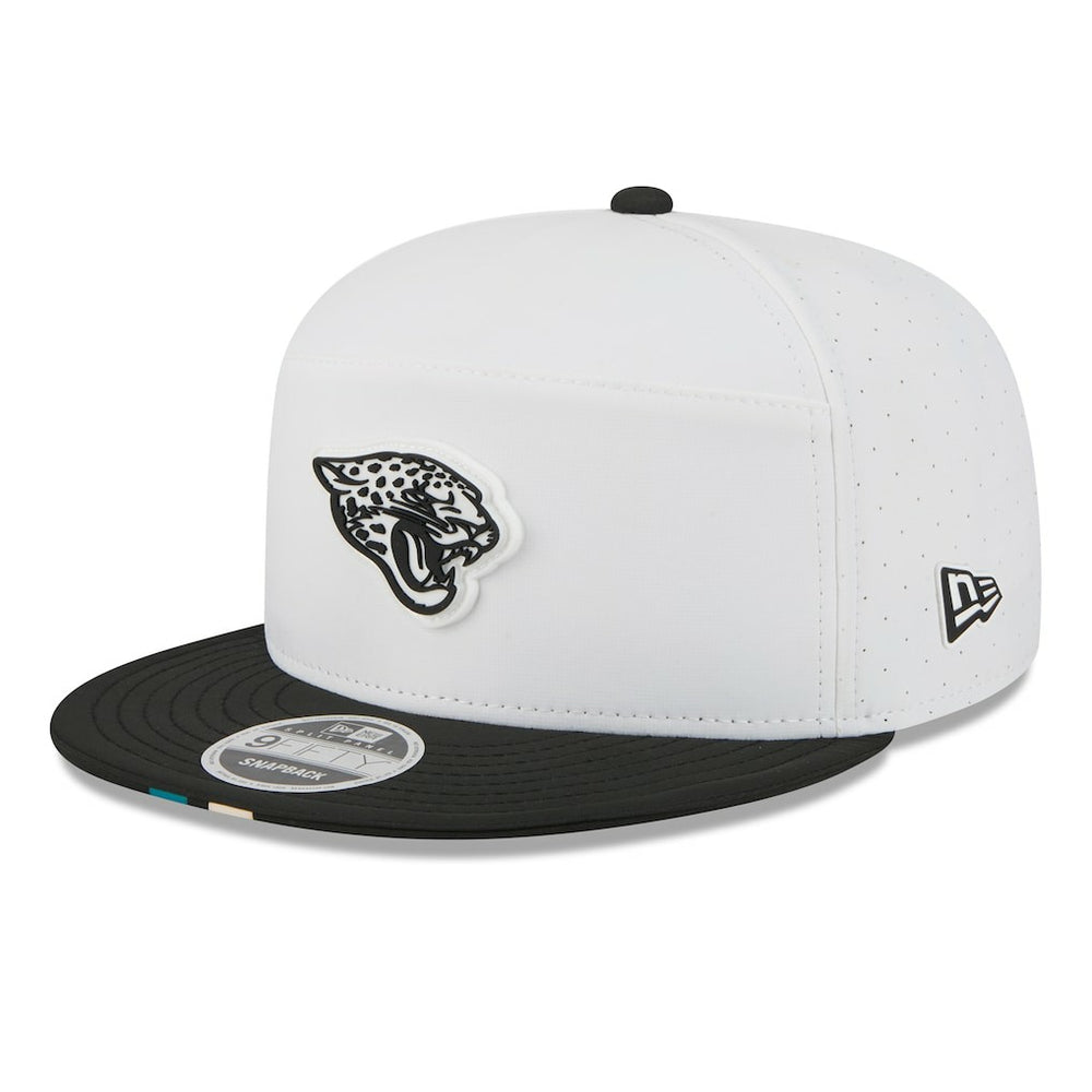 Jacksonville Jaguars New Era 2025 NFL Training Camp Split Panel 9FIFTY Snapback Hat - White/Black - NFL