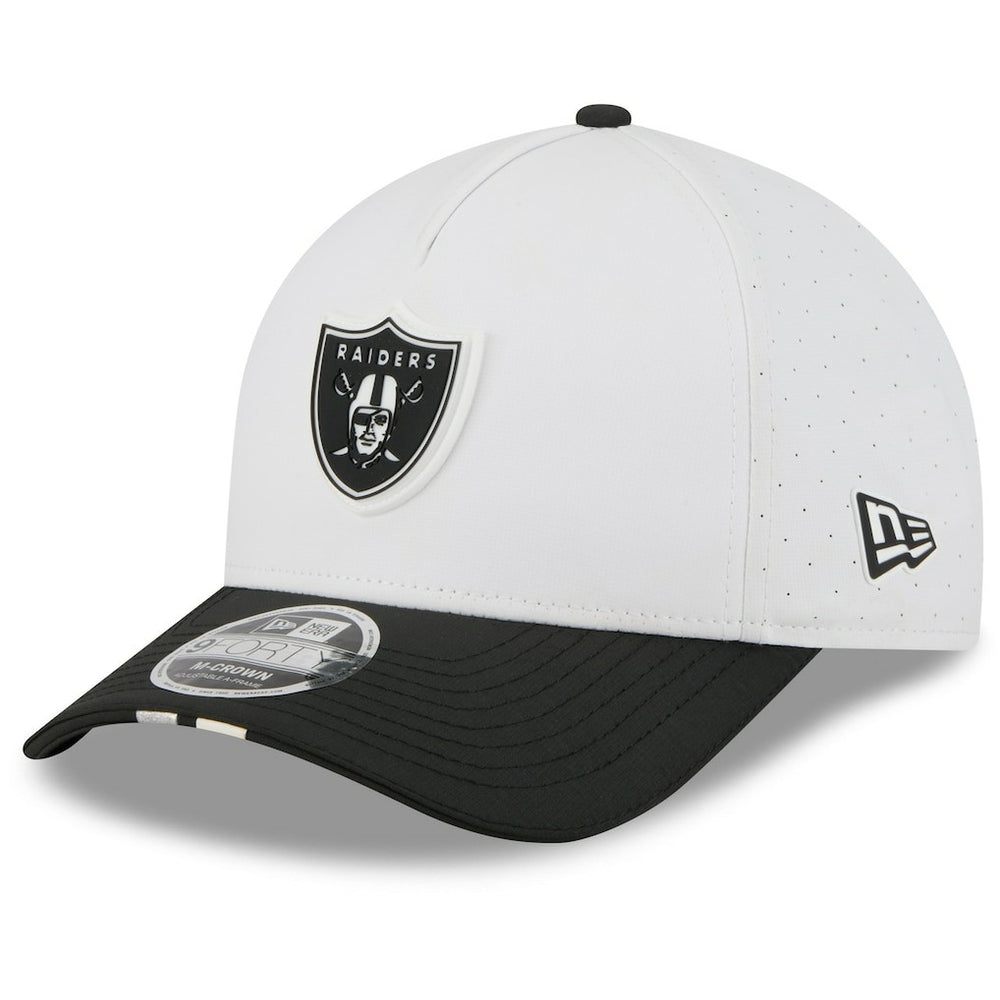 Las Vegas Raiders New Era 2025 NFL Training Camp A-Frame 9FORTY Adjustable Hat - White/Black - NFL