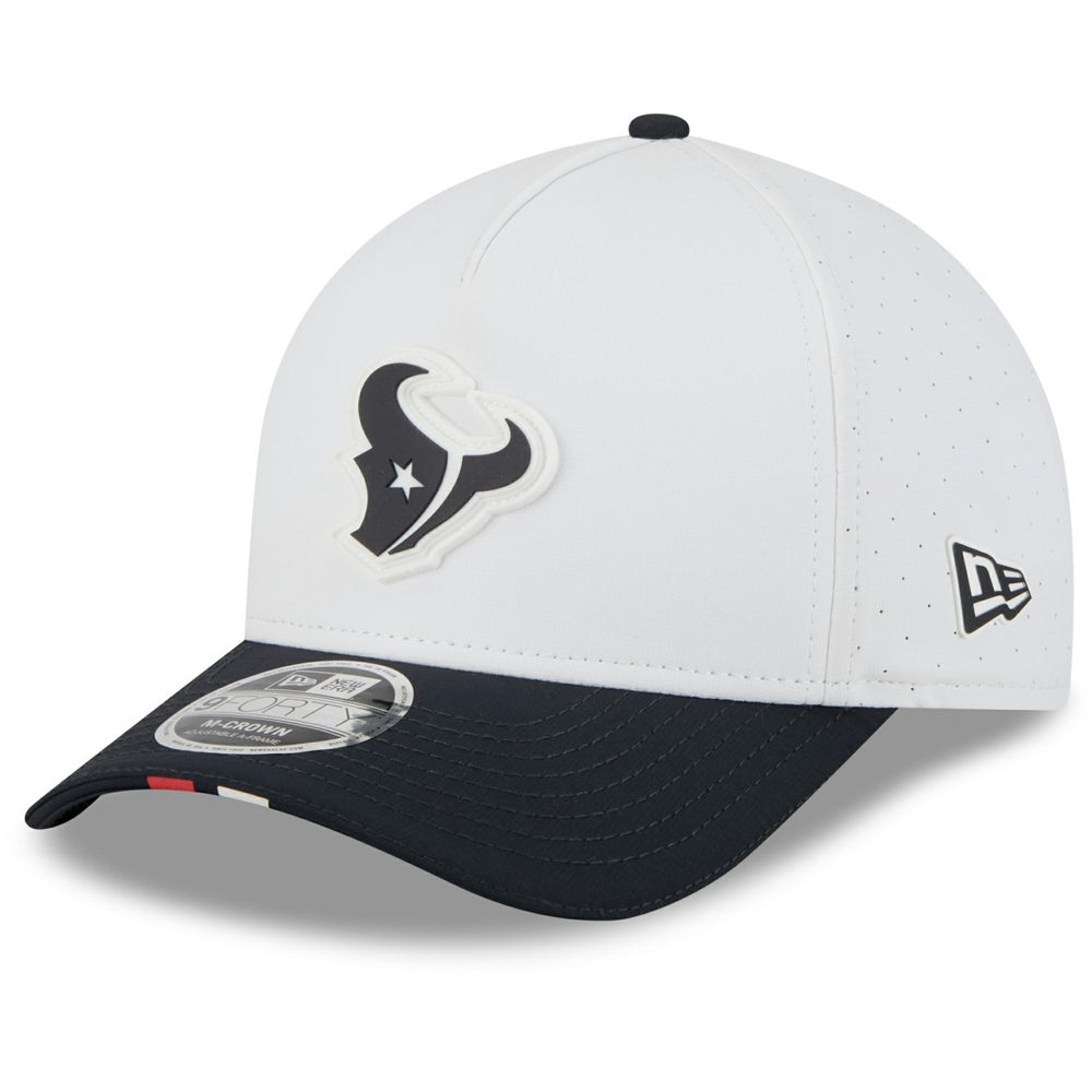 Houston Texans New Era 2025 NFL Training Camp A-Frame 9FORTY Adjustable Hat - White/Navy - NFL