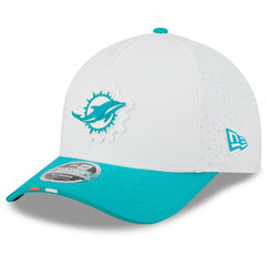 Miami Dolphins New Era 2025 NFL Training Camp A-Frame 9FORTY Adjustable Hat - White/Aqua - NFL