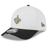 New Orleans Saints New Era 2025 NFL Training Camp A-Frame 9FORTY Adjustable Hat - White/Black - NFL