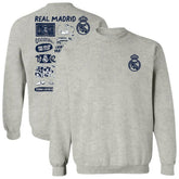 Real Madrid Vive La Fete Women's Impressions Artwork Pullover Sweatshirt Gray