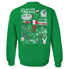 Mexico National Team Vive La Fete Women's Impressions Artwork Pullover Sweatshirt Green