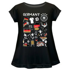 Germany National Team Vive La Fete Girls Youth Impressions Artwork A-Line Top Black