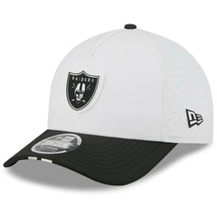 Las Vegas Raiders New Era Youth 2025 NFL Training Camp A-Frame 9FORTY Adjustable Hat - White/Black - NFL