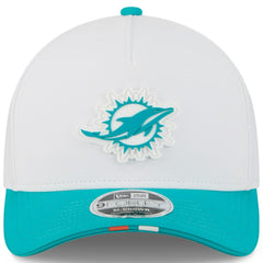 Miami Dolphins New Era Youth 2025 NFL Training Camp A-Frame 9FORTY Adjustable Hat - White/Aqua - NFL