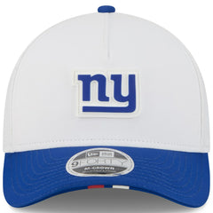New York Giants New Era Youth 2025 NFL Training Camp A-Frame 9FORTY Adjustable Hat - White/Royal - NFL