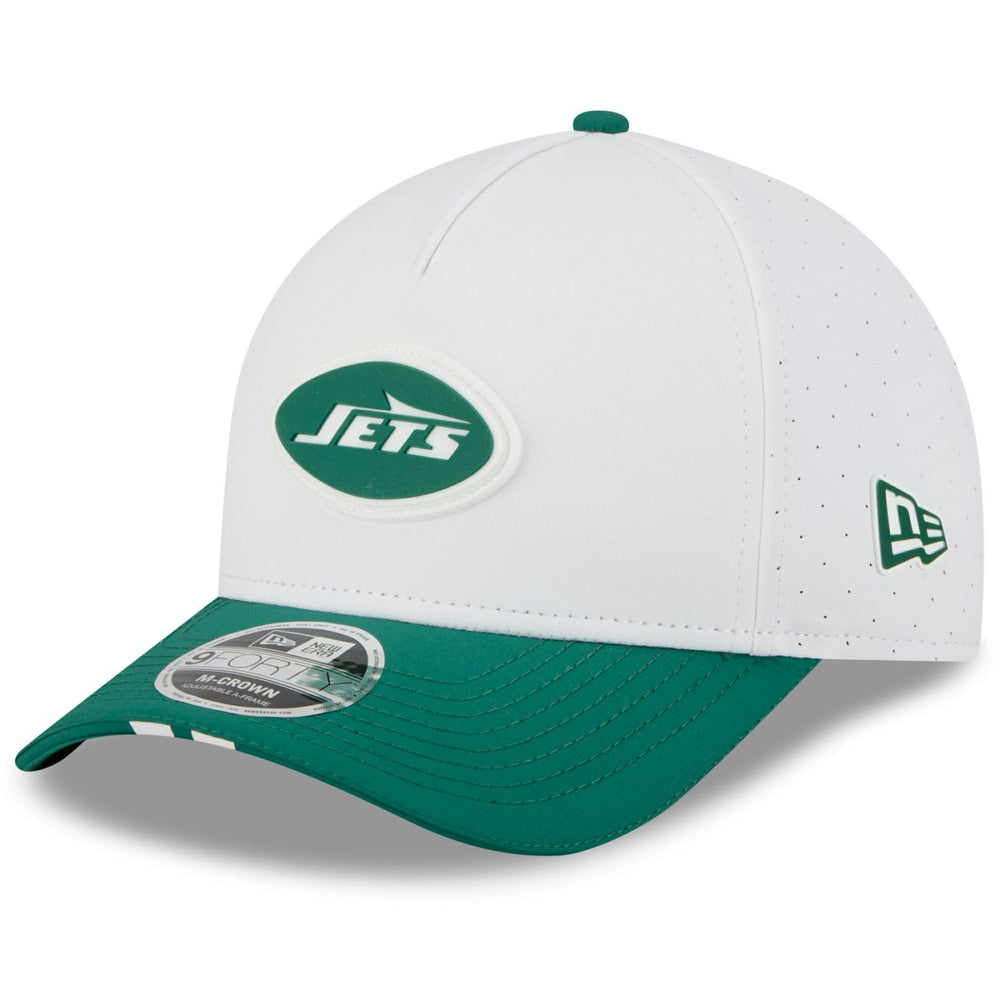 New York Jets New Era Youth 2025 NFL Training Camp A-Frame 9FORTY Adjustable Hat - White/Green - NFL
