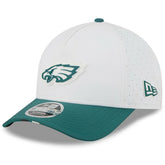 Philadelphia Eagles New Era Youth 2025 NFL Training Camp A-Frame 9FORTY Adjustable Hat - White/Midnight Green - NFL
