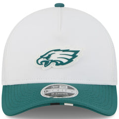 Philadelphia Eagles New Era Youth 2025 NFL Training Camp A-Frame 9FORTY Adjustable Hat - White/Midnight Green - NFL