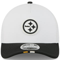 Pittsburgh Steelers New Era Youth 2025 NFL Training Camp A-Frame 9FORTY Adjustable Hat - White/Black - NFL