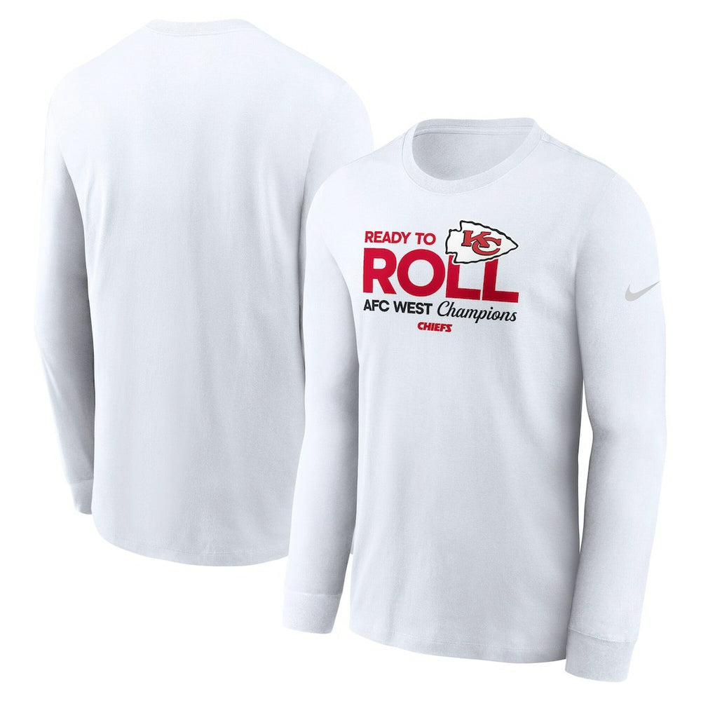 Kansas City Chiefs 2024 AFC West Division Champions Locker Room Trophy Collection Long Sleeve T-Shirt - White - Nike