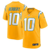 Justin Herbert Los Angeles Chargers Youth Alternate Charger Power Game Player Jersey - Gold - Nike