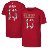 Brock Purdy San Francisco 49ers Outerstuff Youth Mainliner Drip Player Name & Number T-Shirt - Scarlet - NFL