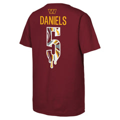 Jayden Daniels Washington Commanders Outerstuff Youth Mainliner Drip Player Name & Number T-Shirt - Burgundy - NFL