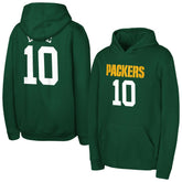 Jordan Love Green Bay Packers Outerstuff Mainliner Player Name & Number Hoodie - Green - NFL