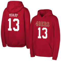 Brock Purdy San Francisco 49ers Outerstuff Mainliner Player Name & Number Hoodie - Scarlet - NFL
