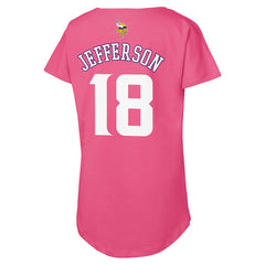 Justin Jefferson Minnesota Vikings Outerstuff Girls Youth Player Name & Number T-Shirt - Pink - NFL