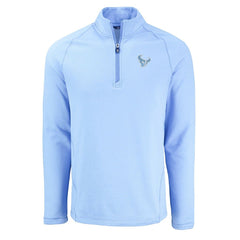 Houston Texans Cutter & Buck Peshastin Eco Fleece Recycled Raglan Quarter-Zip Top - Powder Blue - NFL