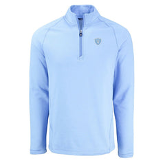 Las Vegas Raiders Cutter & Buck Peshastin Eco Fleece Recycled Raglan Quarter-Zip Top - Powder Blue - NFL