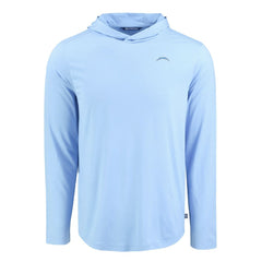 Los Angeles Chargers Men's Cutter & Buck Coastline Epic Comfort Eco Recycled Men's Hooded Shirt - Powder Blue - NFL