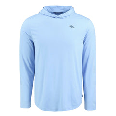 Denver Broncos Men's Cutter & Buck Coastline Epic Comfort Eco Recycled Men's Hooded Shirt - Powder Blue - NFL