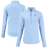 Atlanta Falcons Cutter & Buck Women's Peshastin Eco Fleece Recycled Half-Zip Top - Powder Blue - NFL