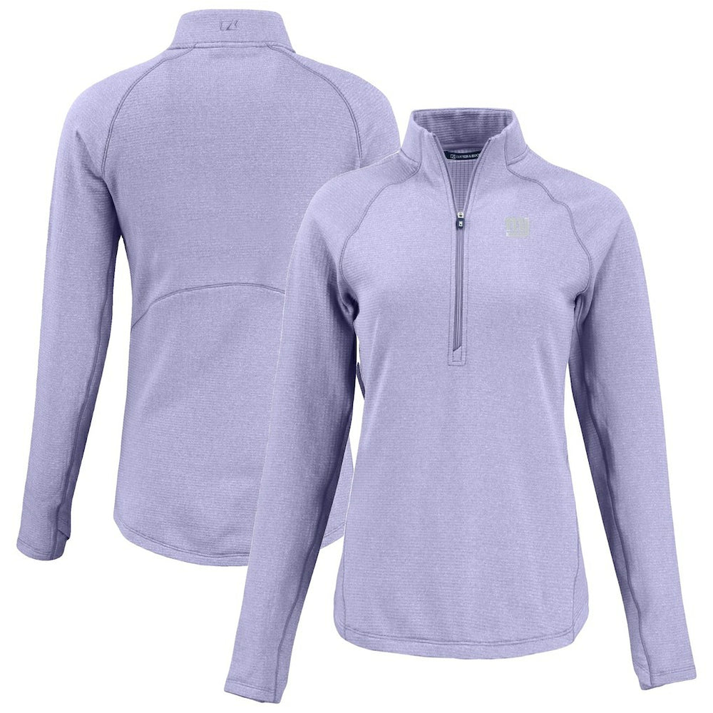 New York Giants Cutter & Buck Women's Peshastin Eco Fleece Recycled Half-Zip Top - Purple - NFL