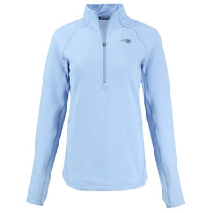 New England Patriots Cutter & Buck Women's Peshastin Eco Fleece Recycled Half-Zip Top - Powder Blue - NFL