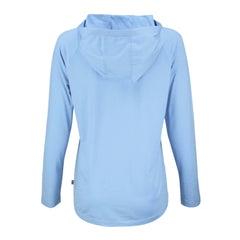 Denver Broncos Cutter & Buck Women's Coastline Epic Comfort Eco Recycled Long Sleeve Hoodie T-Shirt - Powder Blue - NFL