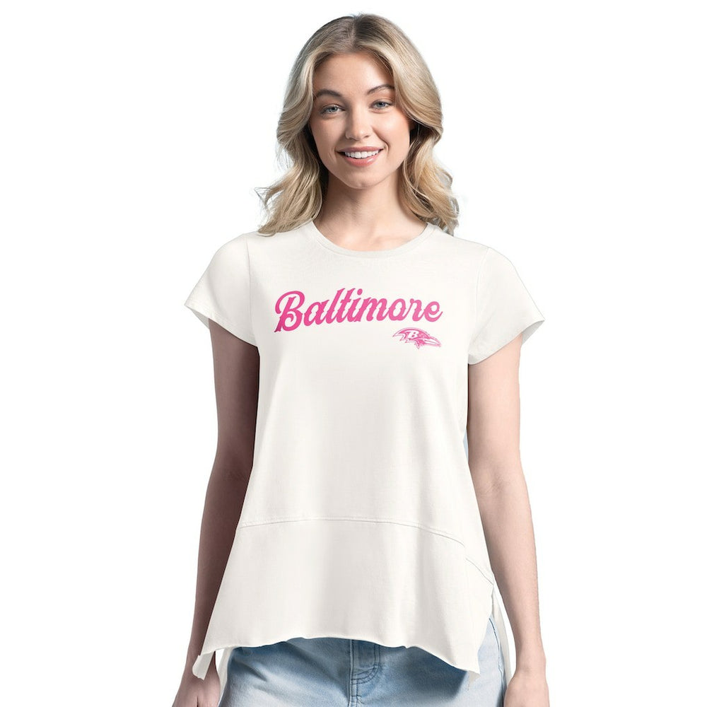 Baltimore Ravens Margaritaville Women's Gametime Is Paradise T-Shirt - Cream - NFL
